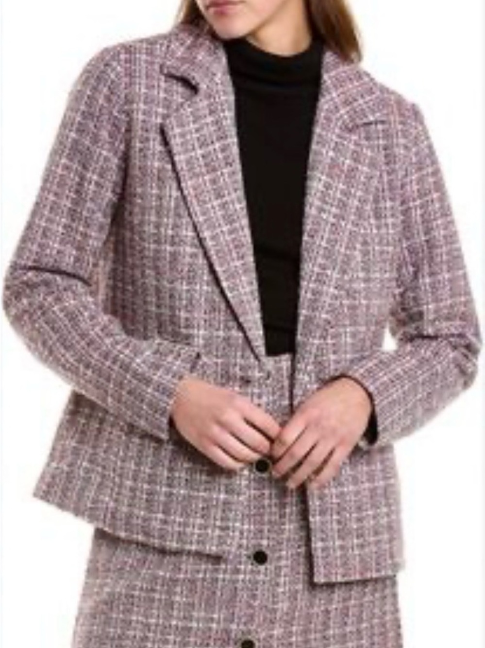 bagatelle Pink Tweed Women's Blazer- Sz Medium